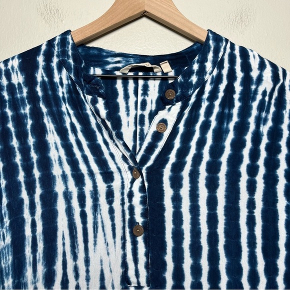 Soft Surroundings Women Top Large Blue Geometric Art‎ Tunic Lagenlook Popoer - Picture 2 of 10